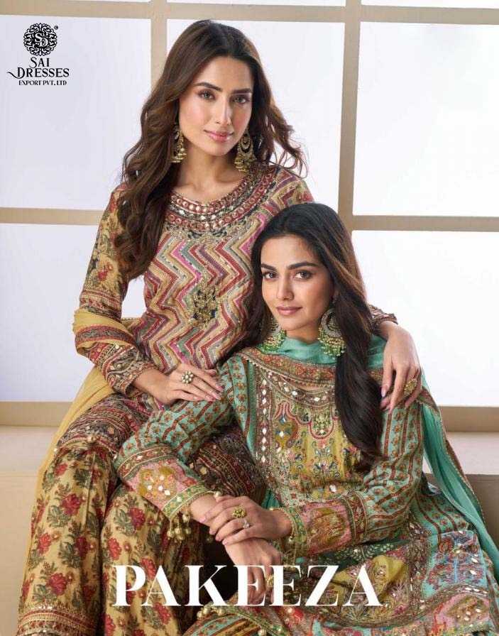 A REGAL COLLECTION OF DESIGNER SHARARA SUITS FEATURING INTRICATE EMBROIDERY AND RICH TRADITIONAL PRINTS.