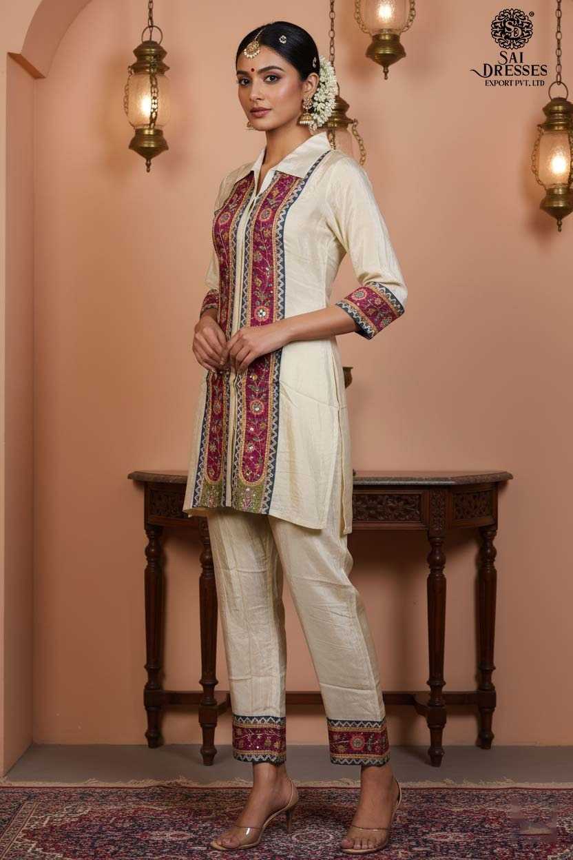 SAI DRESSES PRESENTS A CLASSIC CREAM EMBROIDERED SUIT WITH CONTRAST DETAILING – A PERFECT BLEND OF SIMPLICITY AND SOPHISTICATION.