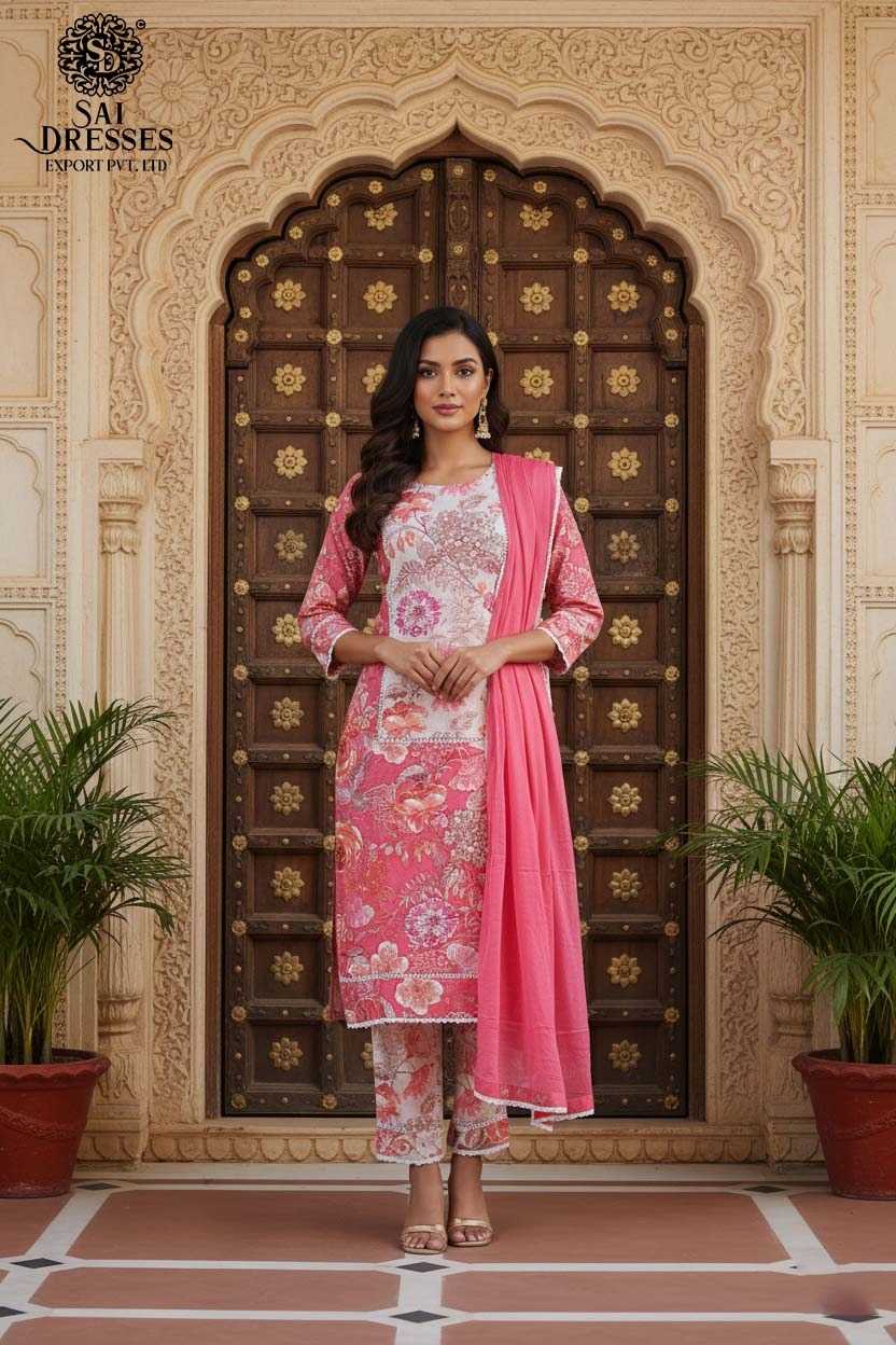 GRACEFUL PINK FLORAL PRINT SUIT WITH MATCHING DUPATTA – A SOFT AND FEMININE LOOK IDEAL FOR CASUAL OR FESTIVE WEAR.