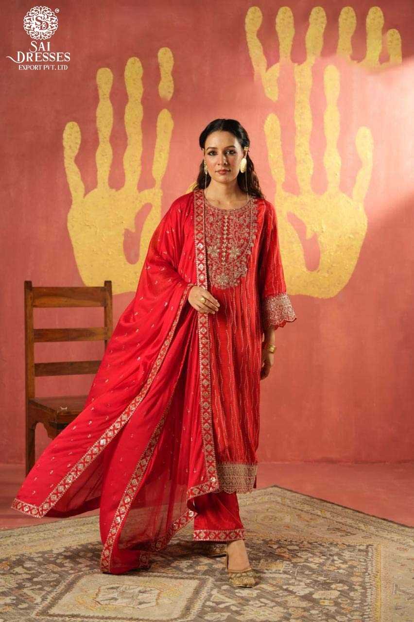 TIMELESS RED DESIGNER SUIT WITH HEAVY NECK EMBROIDERY AND MATCHING DUPATTA – A SYMBOL OF GRACE AND STYLE.