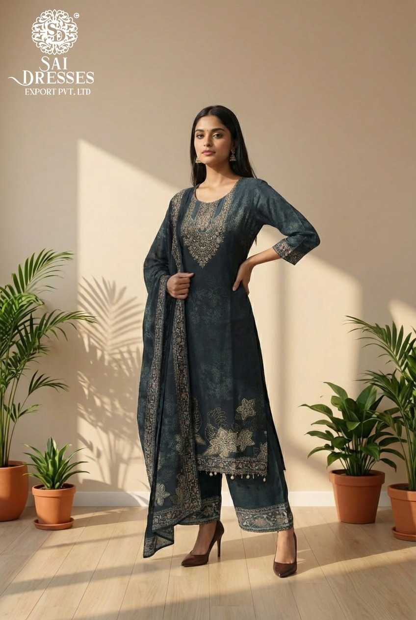 ELEGANT  CHINON DRESS WITH MATCHING DUPATTA IN DIGITAL PRINT – PREMIUM FESTIVE & PARTY WEAR