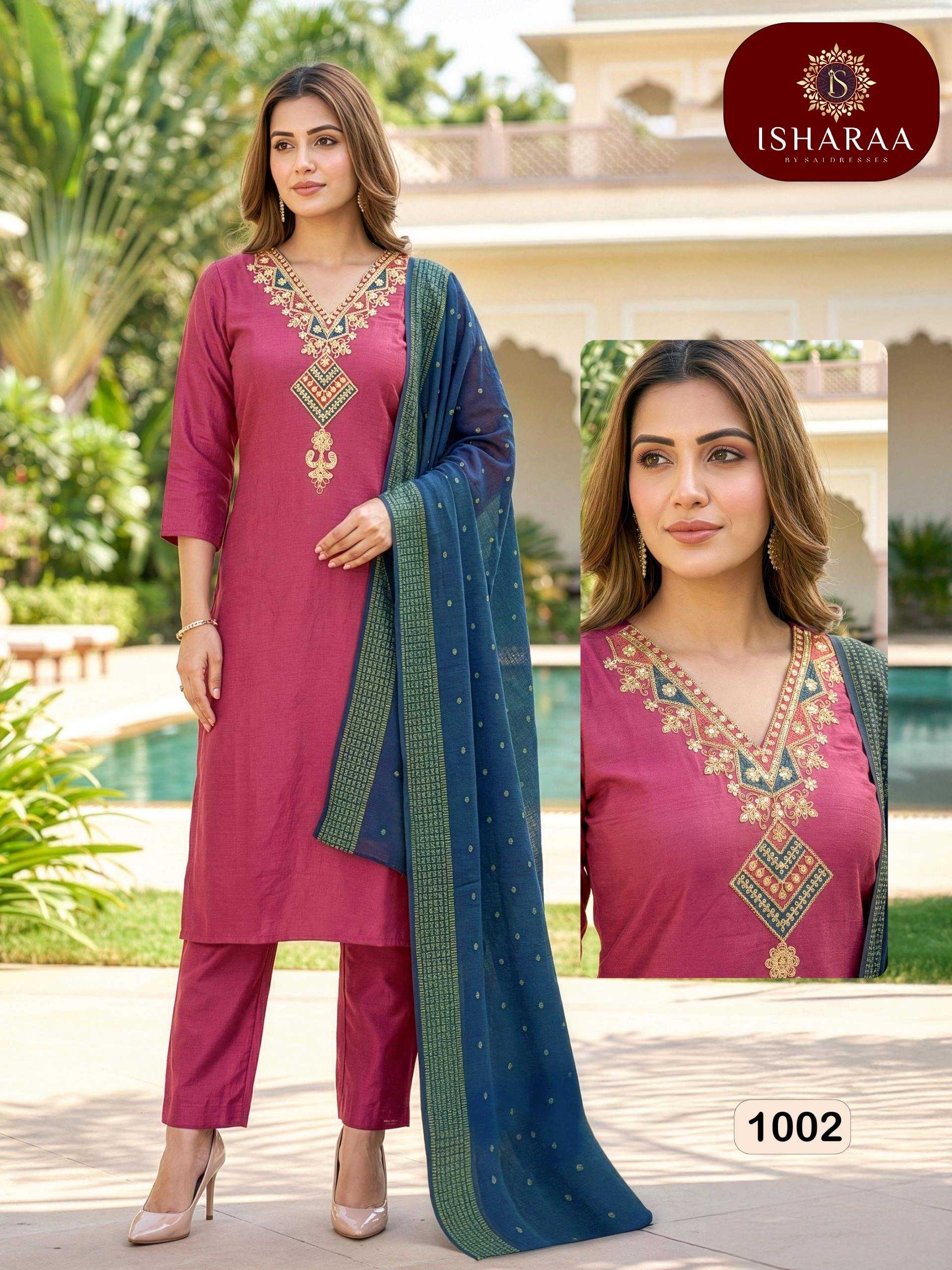 PREMIUM VARTICAN SILK SUIT WITH HEAVY EMBROIDERY & SEQUENCE WORK – MAROON KURTI WITH NAVY DUPATTA