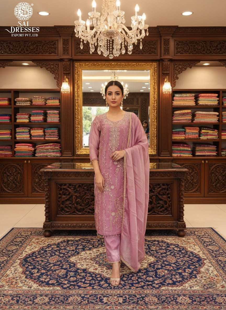 JIMICHU MAUVE PINK COLOUR SUIT WITH HEAVY BEEDS WORK EMBROIDERY AND ELEGANT DUPATTA SET