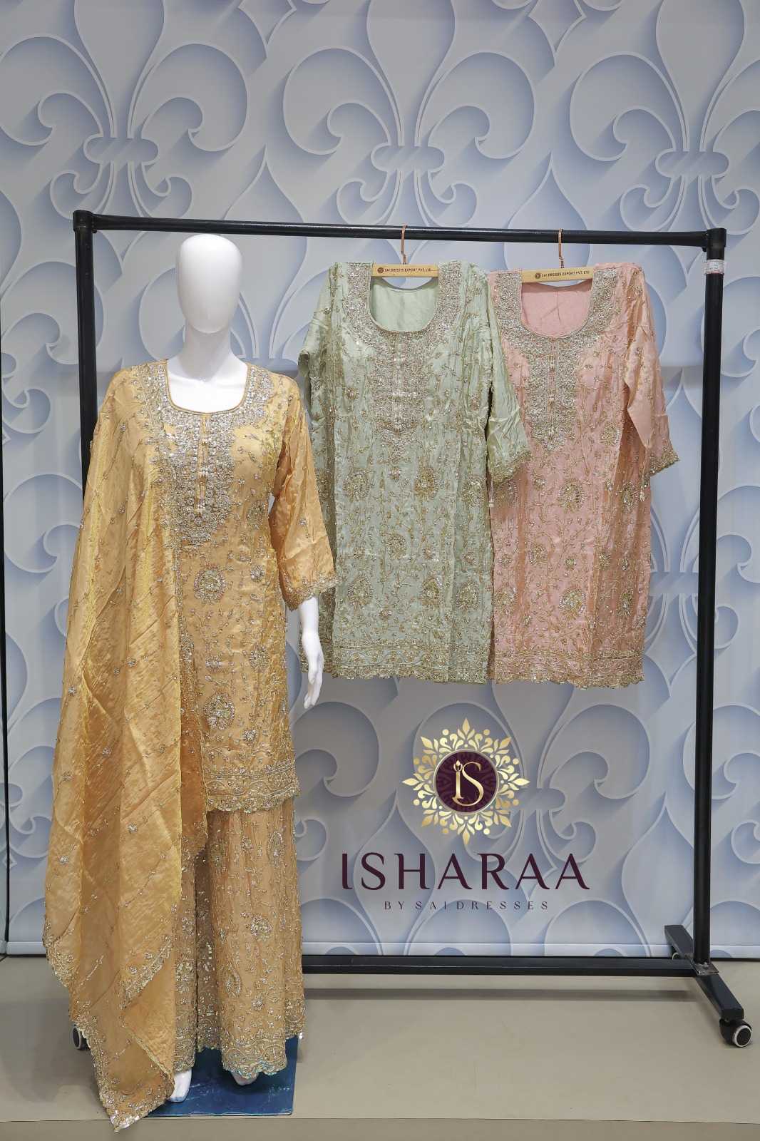 GOLDEN YELLOW HEAVY EMBROIDERED SHARARA SET WITH RICH FESTIVE HANDWORK AND PREMIUM DESIGNER APPEAL