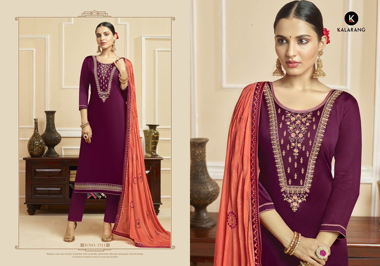 Kalarang Presents Cristy Jam Silk Cotton Dress Materials Wholesaler