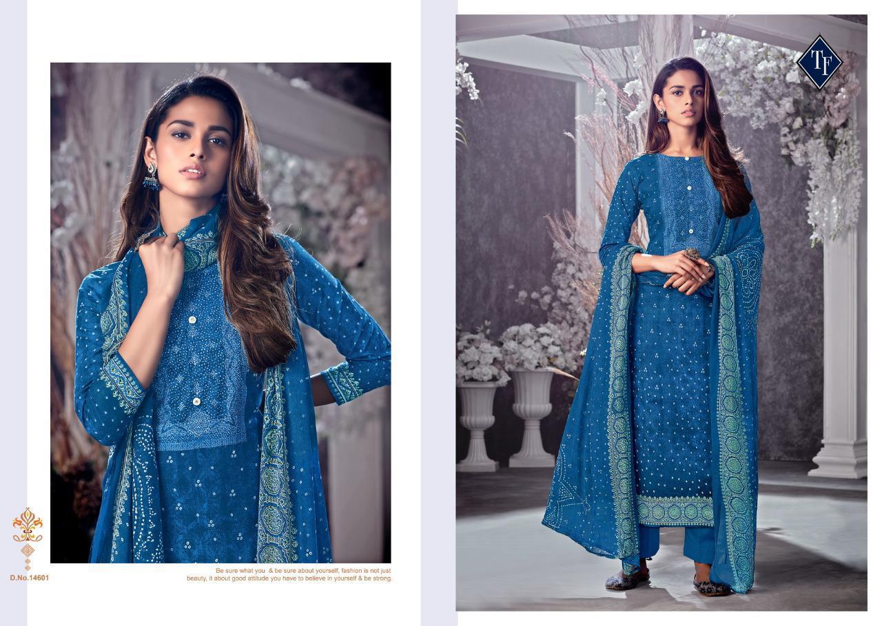 Bandhej Lawn Camric Cotton Traditional Bandhani Print Suit By Tanishk Fashion