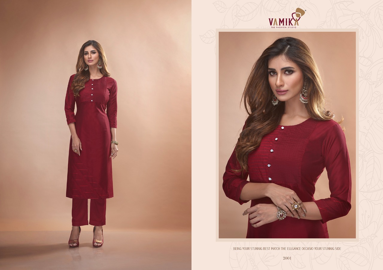 Vamika Presents Claire Vol 2 Pure Viscose Two Tone Silk Fancy Designer Kurtis