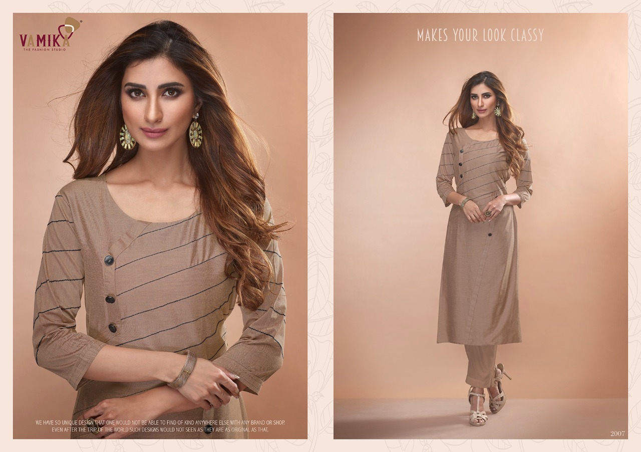 Vamika Presents Claire Vol 2 Pure Viscose Two Tone Silk Fancy Designer Kurtis