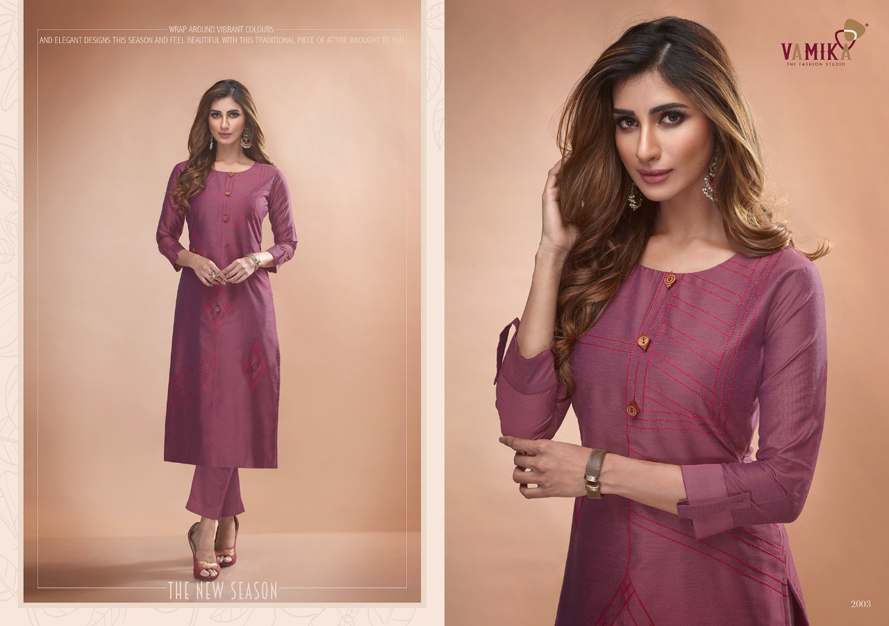 Vamika Presents Claire Vol 2 Pure Viscose Two Tone Silk Fancy Designer Kurtis