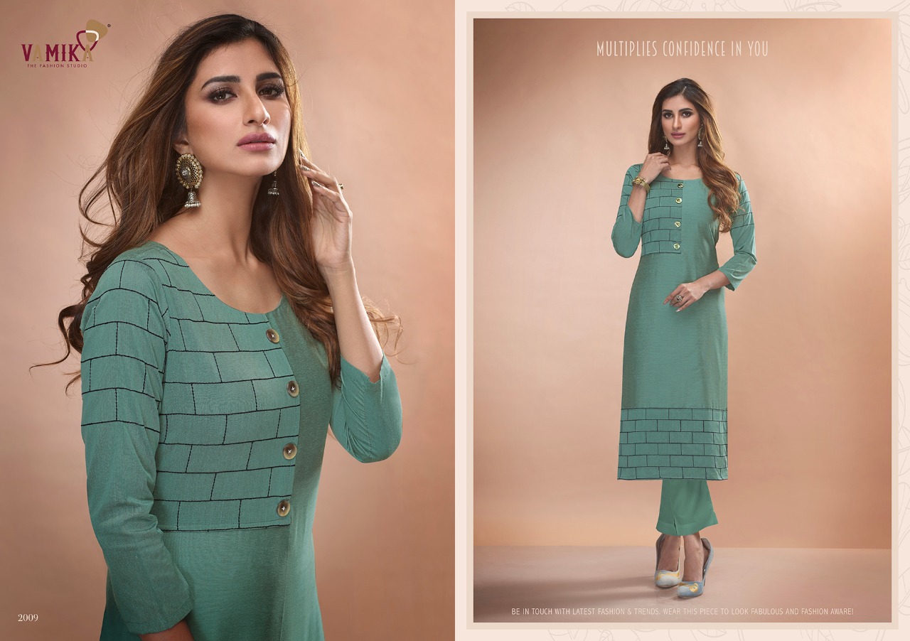 Vamika Presents Claire Vol 2 Pure Viscose Two Tone Silk Fancy Designer Kurtis