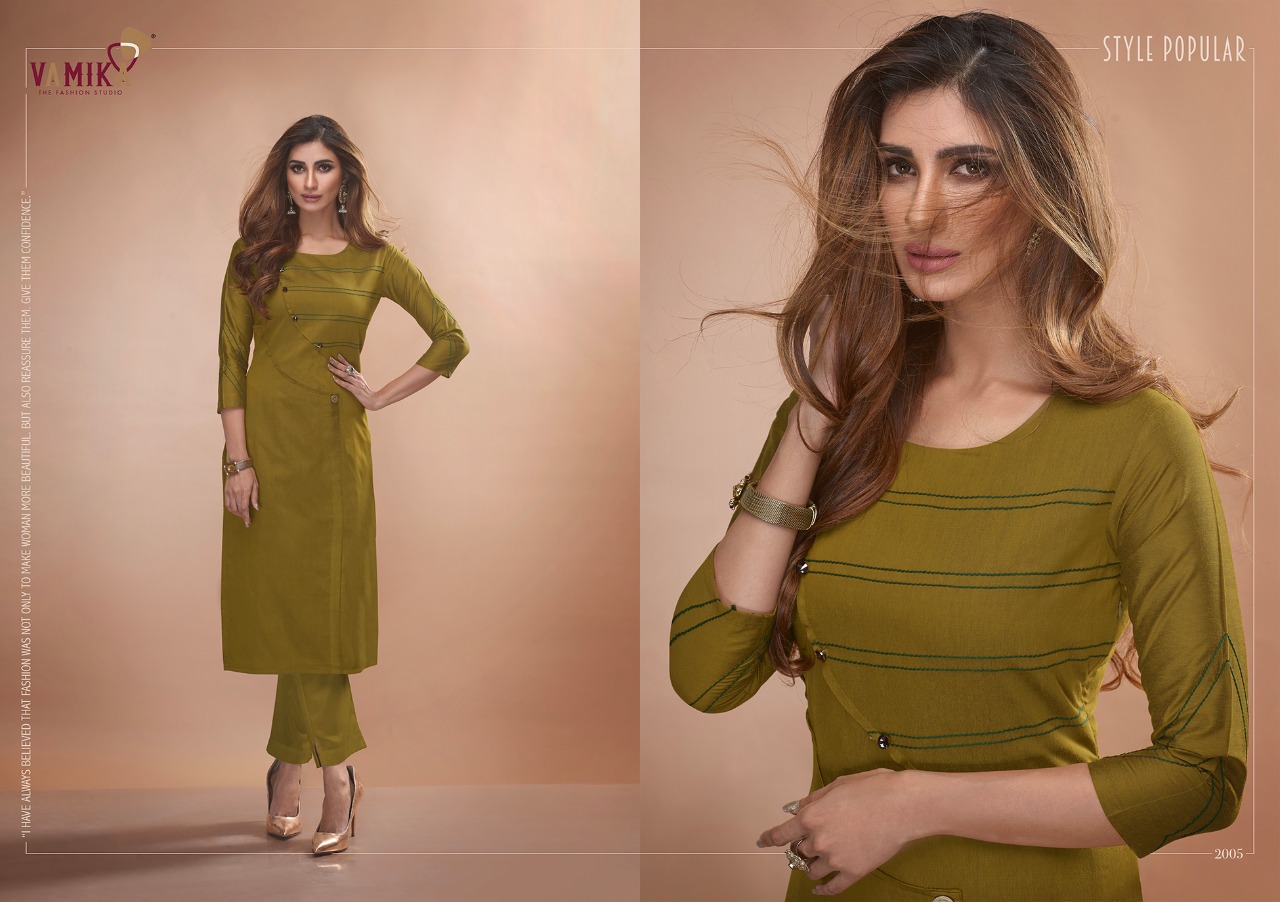 Vamika Presents Claire Vol 2 Pure Viscose Two Tone Silk Fancy Designer Kurtis
