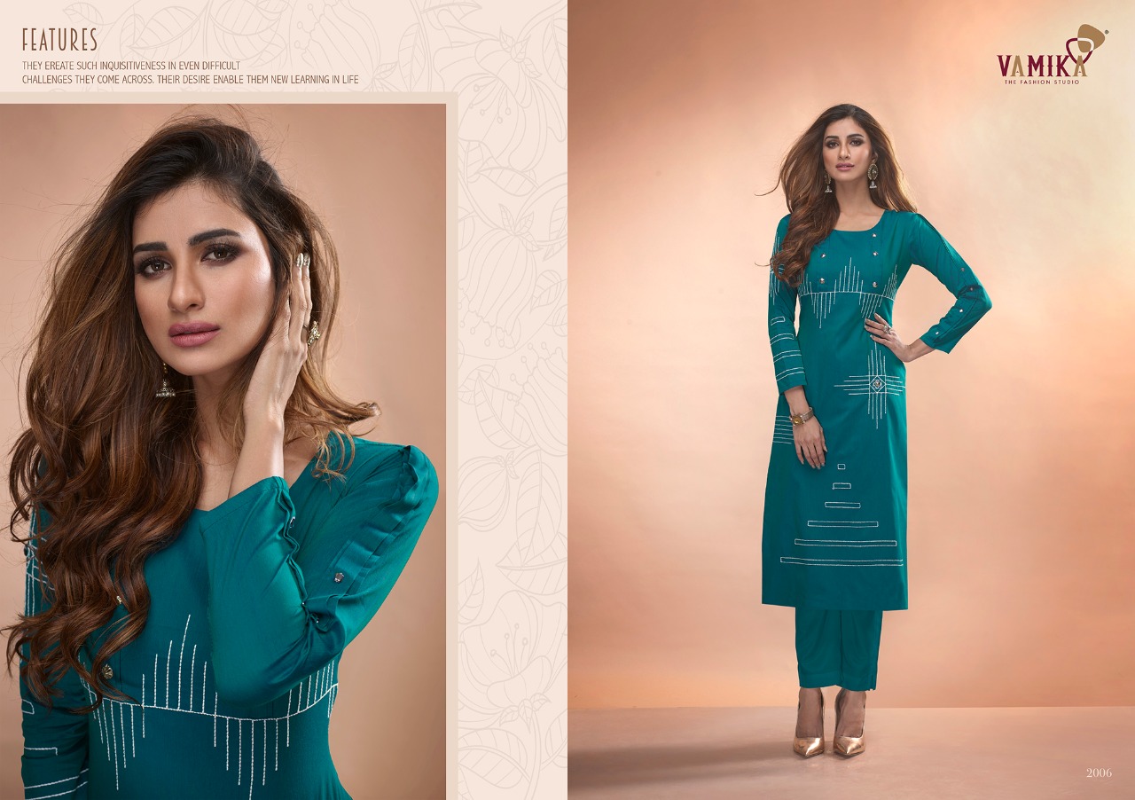 Vamika Presents Claire Vol 2 Pure Viscose Two Tone Silk Fancy Designer Kurtis