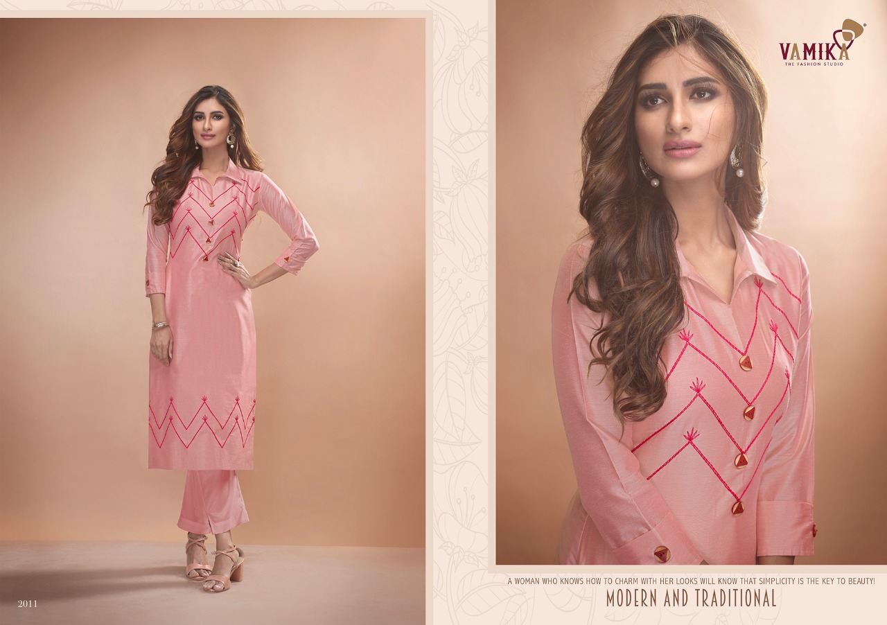 Vamika Presents Claire Vol 2 Pure Viscose Two Tone Silk Fancy Designer Kurtis