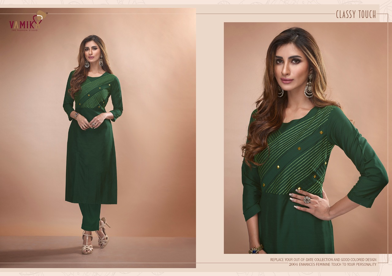 Vamika Presents Claire Vol 2 Pure Viscose Two Tone Silk Fancy Designer Kurtis