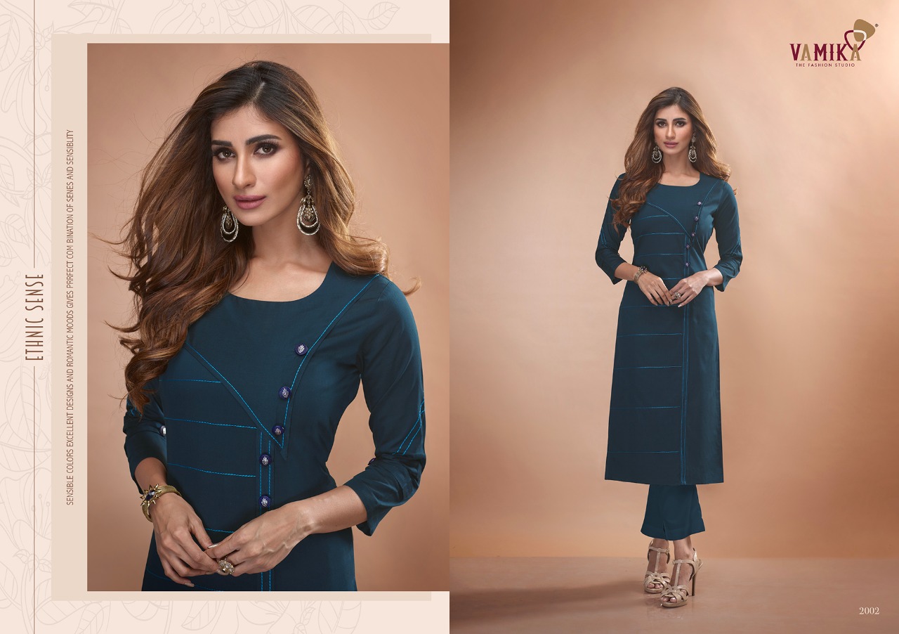 Vamika Presents Claire Vol 2 Pure Viscose Two Tone Silk Fancy Designer Kurtis