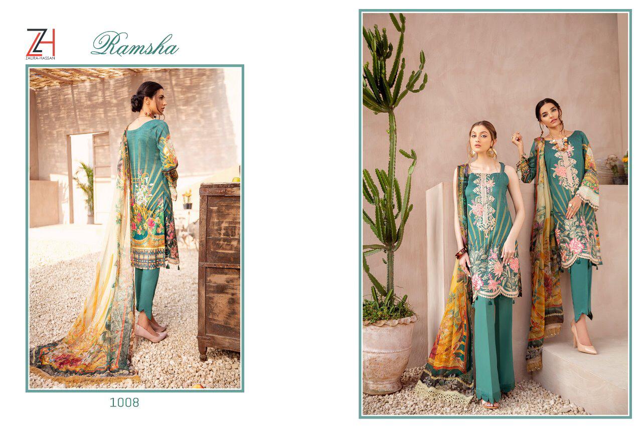 Zaura Hassan Presents  Ramsha Jam Cotton Pakistani Salwar Kameez Wholesale Rate In Surat