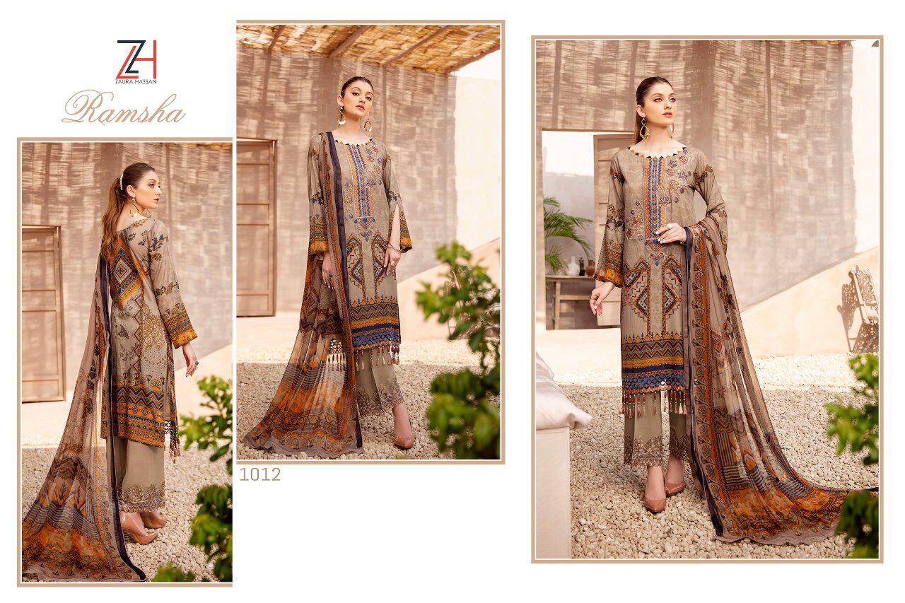 Zaura Hassan Presents  Ramsha Jam Cotton Pakistani Salwar Kameez Wholesale Rate In Surat