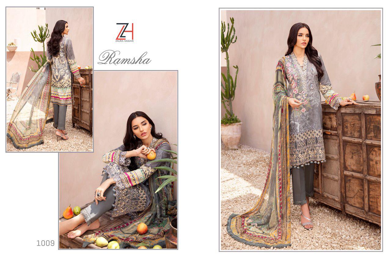 Zaura Hassan Presents  Ramsha Jam Cotton Pakistani Salwar Kameez Wholesale Rate In Surat