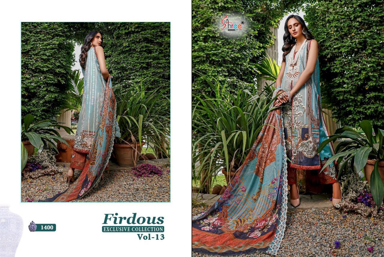 Shree Fabs Presents Firdous Exclusive Collection Vol 13 Designer Suits Wholesale Rate In Surat