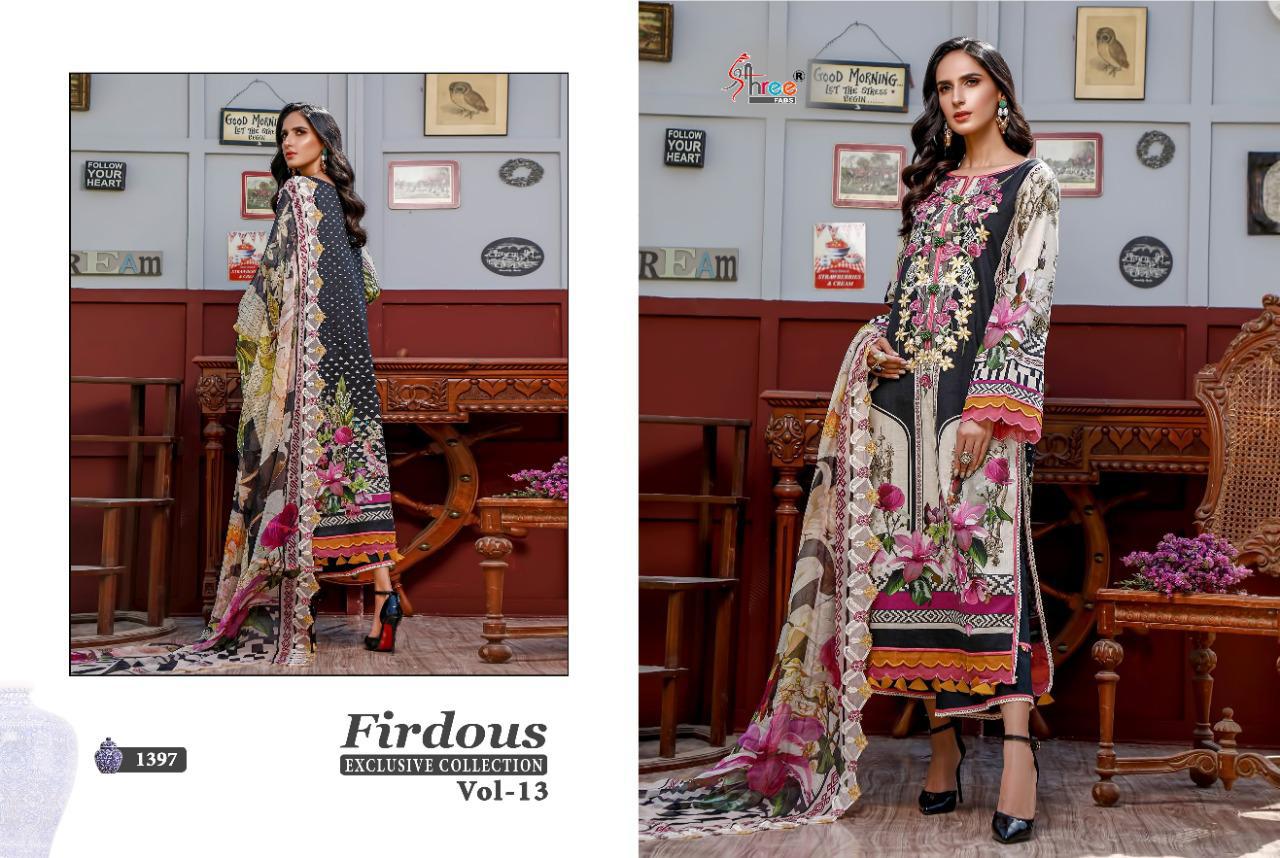 Shree Fabs Presents Firdous Exclusive Collection Vol 13 Designer Suits Wholesale Rate In Surat