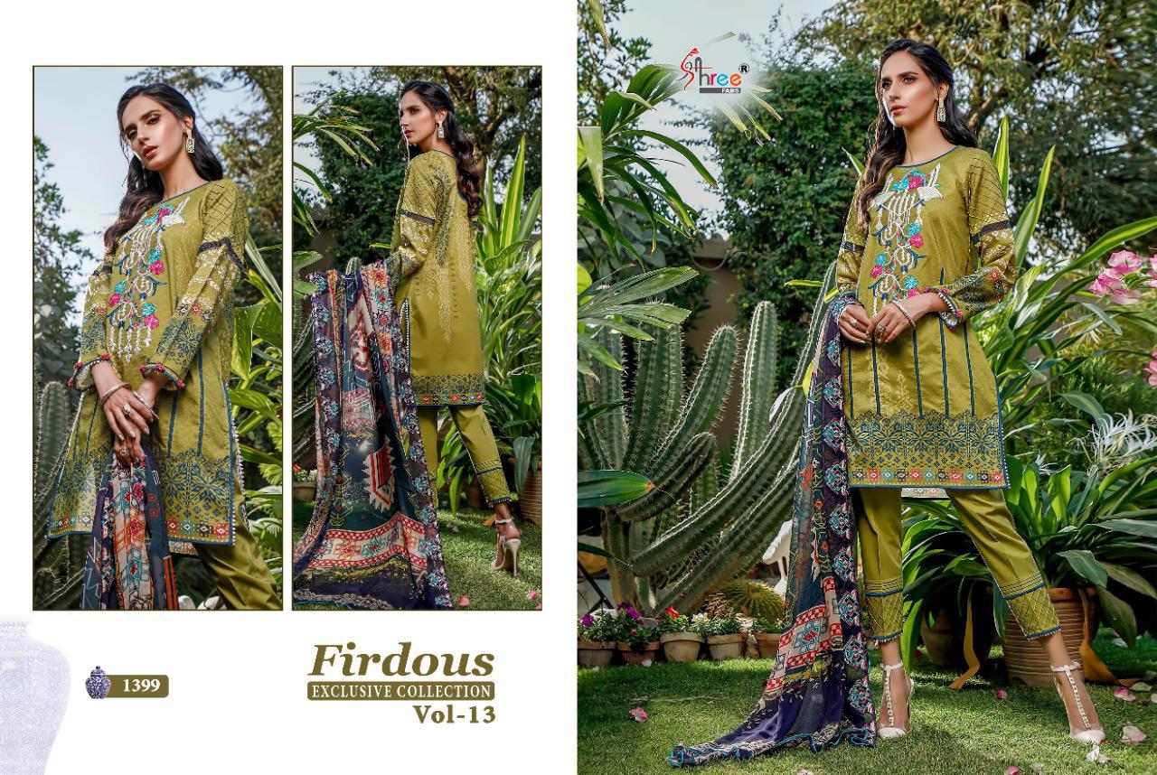Shree Fabs Presents Firdous Exclusive Collection Vol 13 Designer Suits Wholesale Rate In Surat