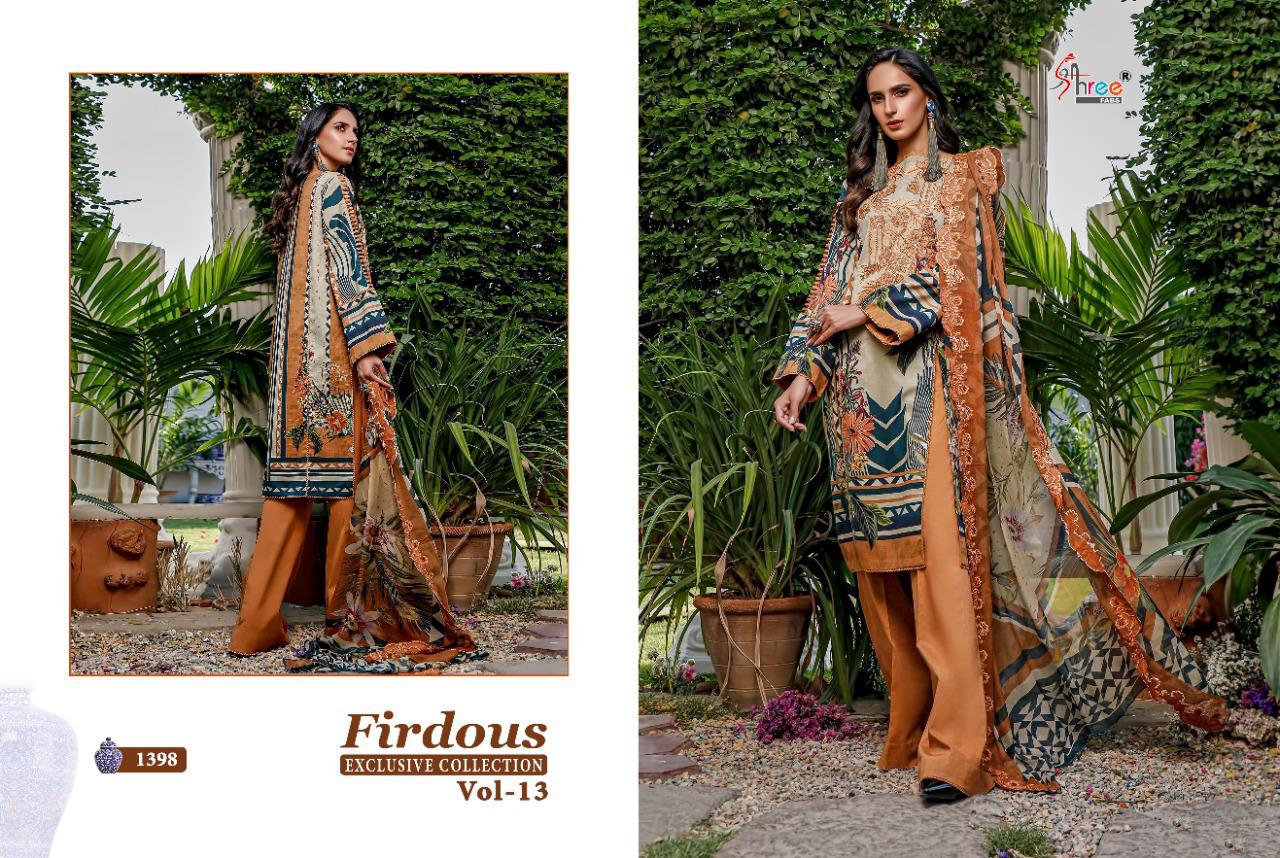 Shree Fabs Presents Firdous Exclusive Collection Vol 13 Designer Suits Wholesale Rate In Surat