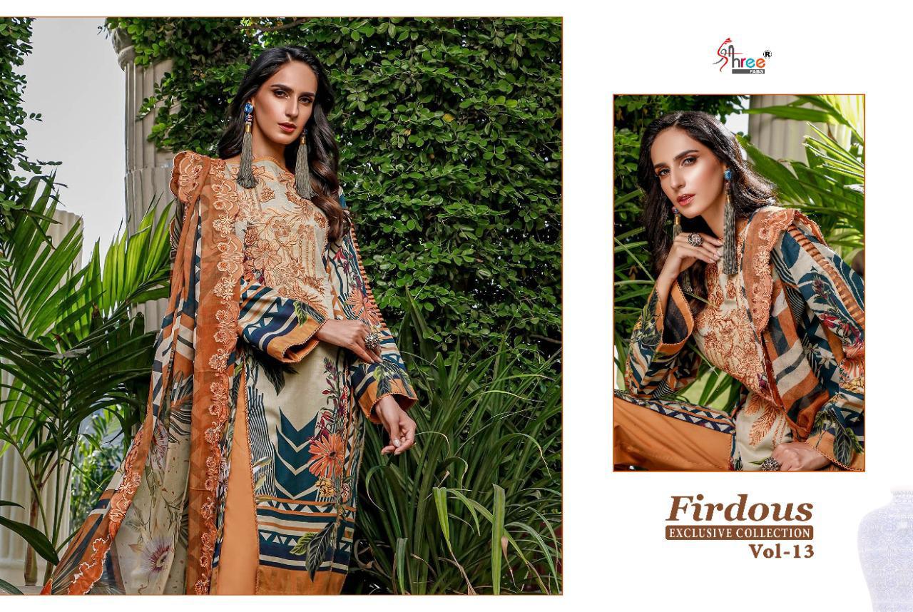 Shree Fabs Presents Firdous Exclusive Collection Vol 13 Designer Suits Wholesale Rate In Surat