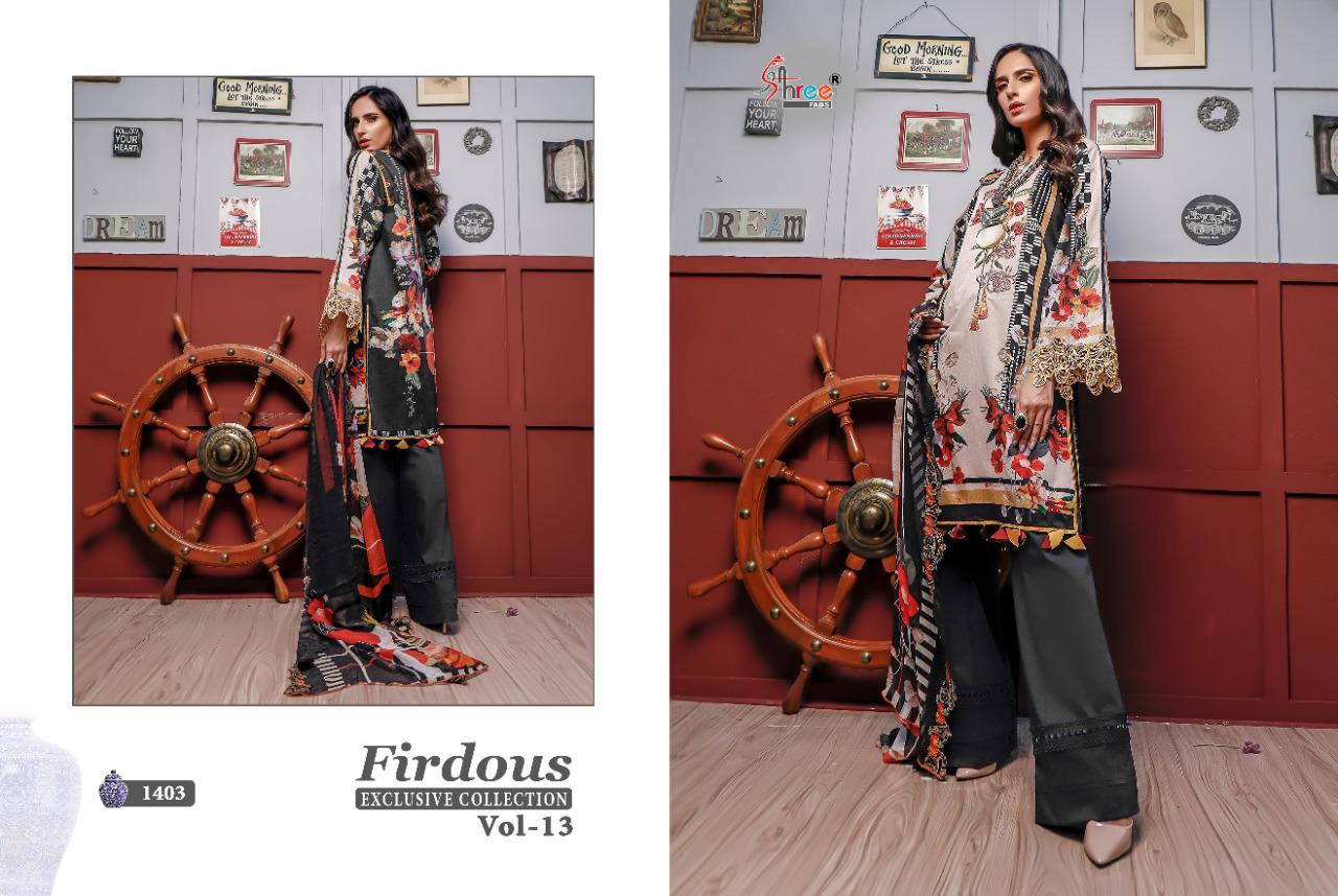 Shree Fabs Presents Firdous Exclusive Collection Vol 13 Designer Suits Wholesale Rate In Surat