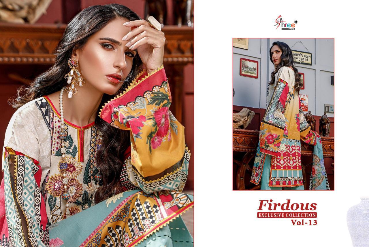 Shree Fabs Presents Firdous Exclusive Collection Vol 13 Designer Suits Wholesale Rate In Surat