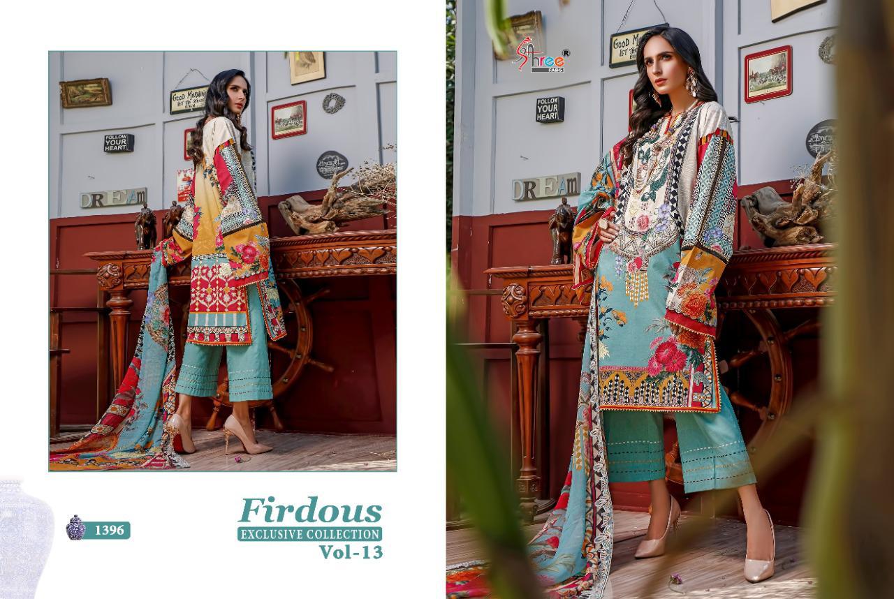 Shree Fabs Presents Firdous Exclusive Collection Vol 13 Designer Suits Wholesale Rate In Surat