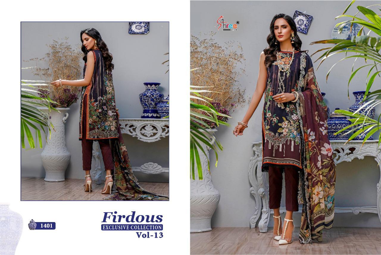 Shree Fabs Presents Firdous Exclusive Collection Vol 13 Designer Suits Wholesale Rate In Surat