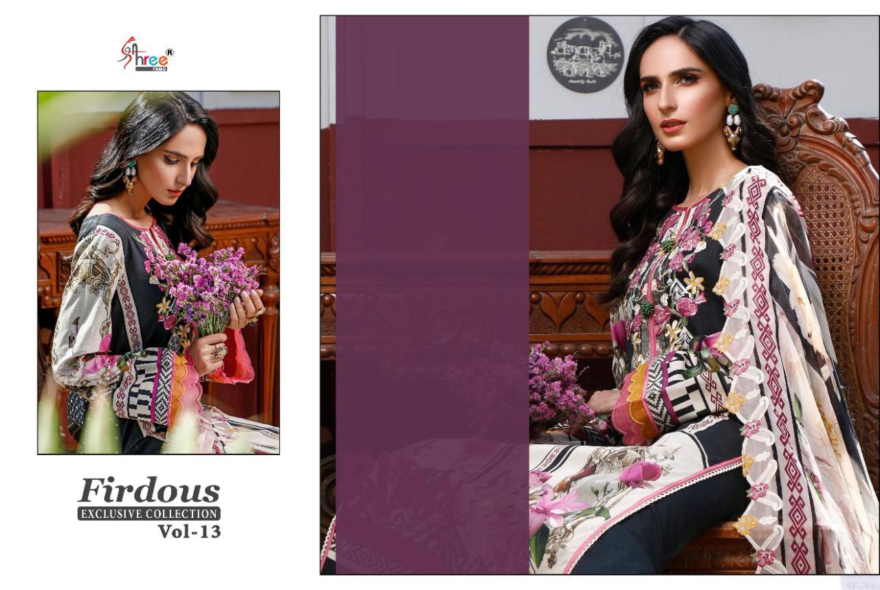 Shree Fabs Presents Firdous Exclusive Collection Vol 13 Designer Suits Wholesale Rate In Surat