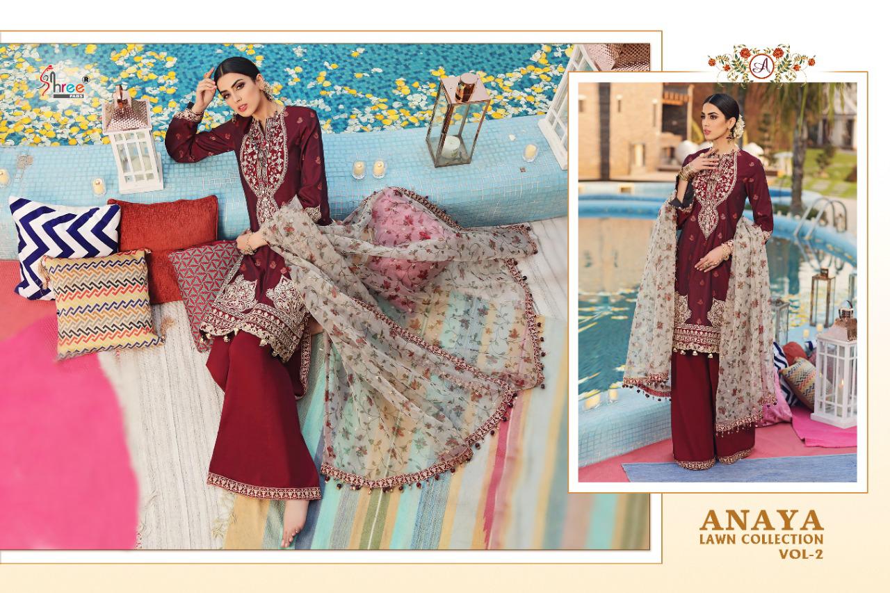 Shree Fab Presents Anaya Lawn Collection Vol 2 Pure Lawn Cotton Pakistani Suit Wholesale Rate In Surat