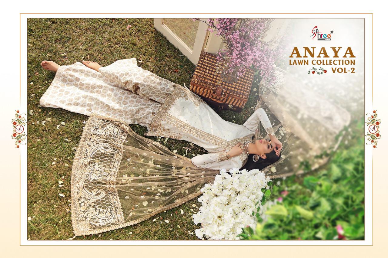 Shree Fab Presents Anaya Lawn Collection Vol 2 Pure Lawn Cotton Pakistani Suit Wholesale Rate In Surat