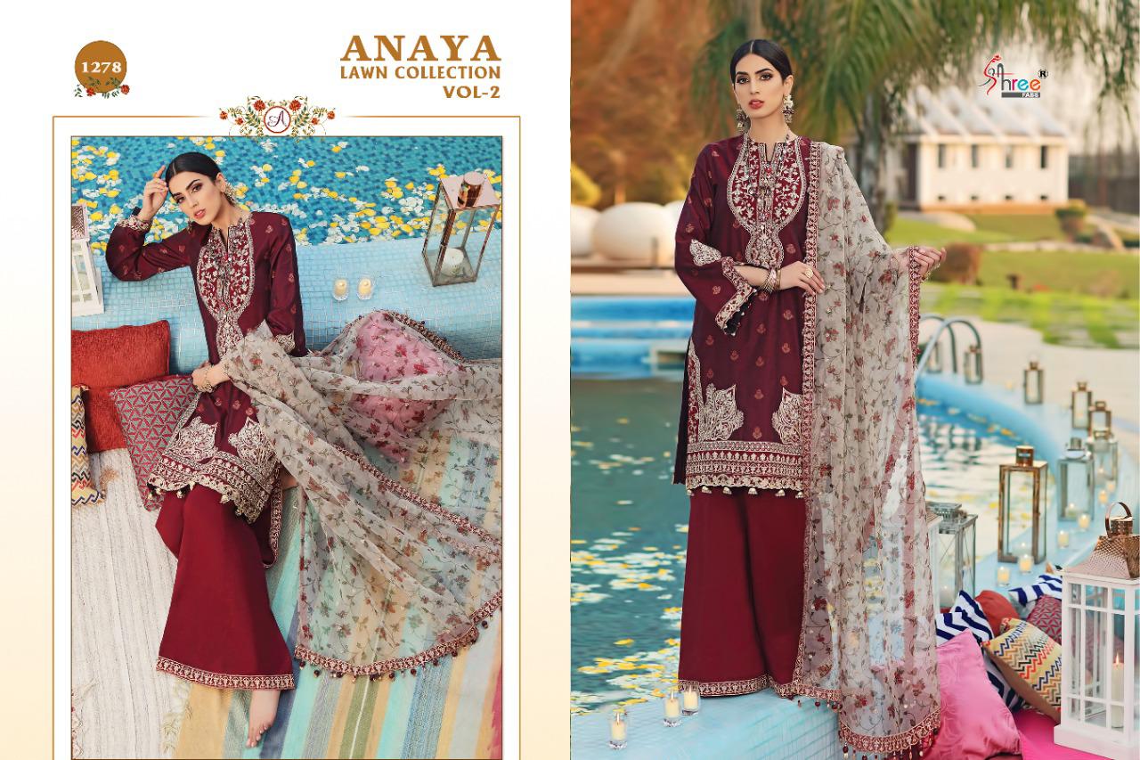 Shree Fab Presents Anaya Lawn Collection Vol 2 Pure Lawn Cotton Pakistani Suit Wholesale Rate In Surat