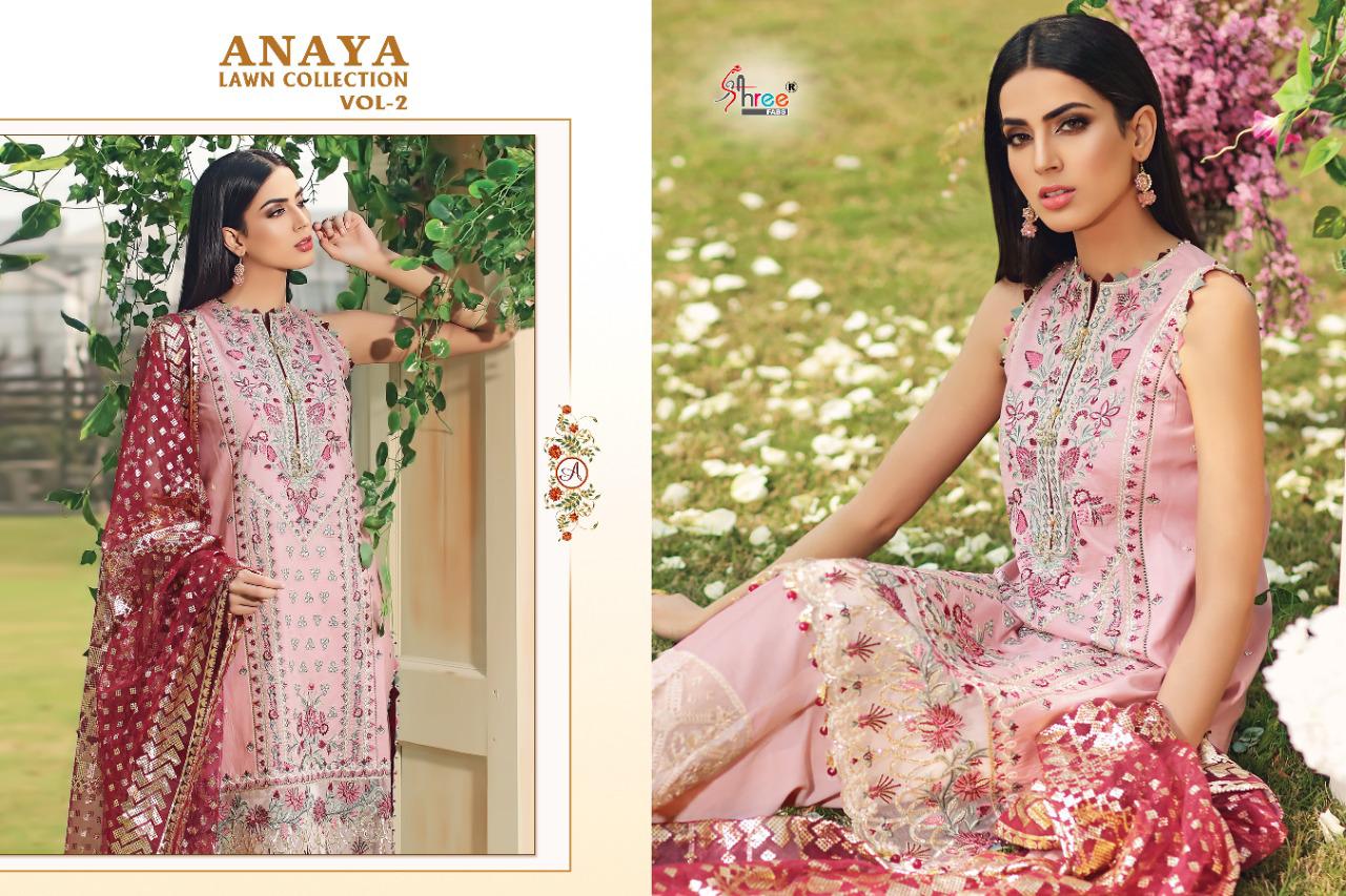 Shree Fab Presents Anaya Lawn Collection Vol 2 Pure Lawn Cotton Pakistani Suit Wholesale Rate In Surat