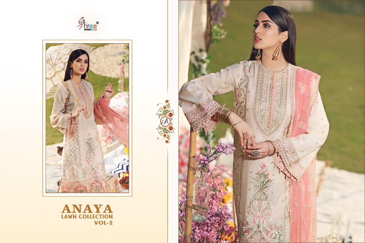 Shree Fab Presents Anaya Lawn Collection Vol 2 Pure Lawn Cotton Pakistani Suit Wholesale Rate In Surat