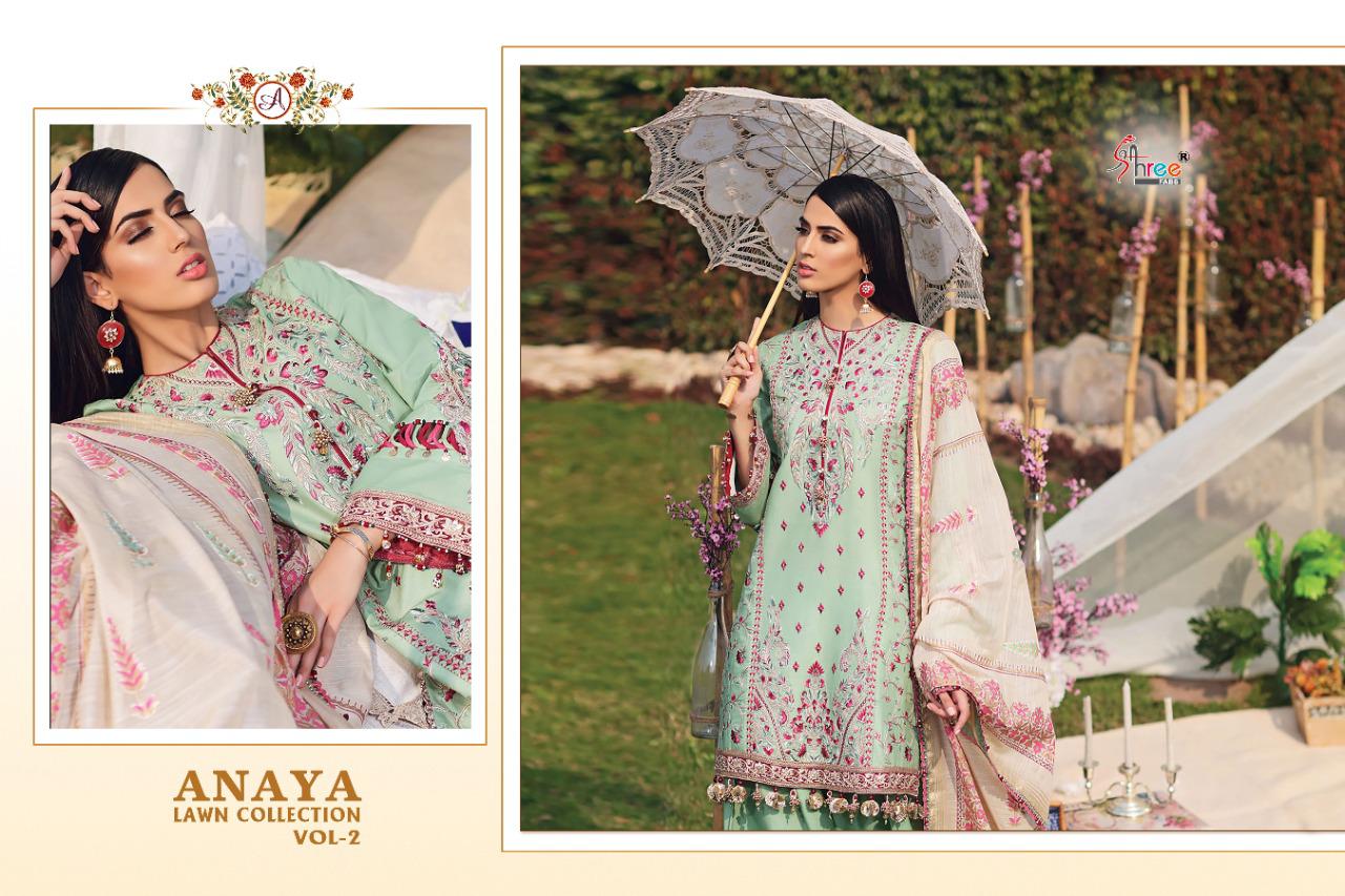 Shree Fab Presents Anaya Lawn Collection Vol 2 Pure Lawn Cotton Pakistani Suit Wholesale Rate In Surat