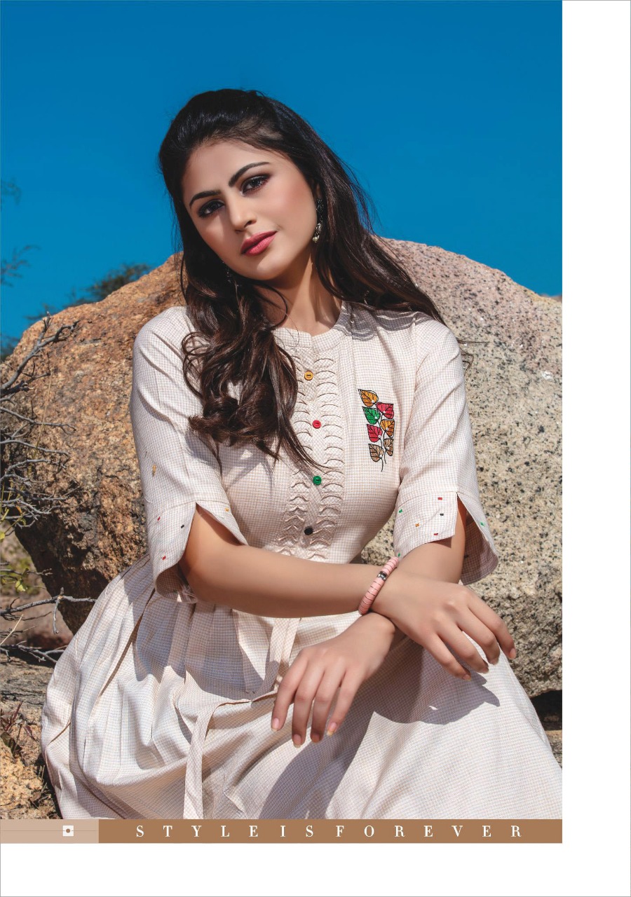 Kiana Fashion Presents Free Bird Designer Rayon With Embroidery Work Readymade Kurties At Wholesale Raete In Surat