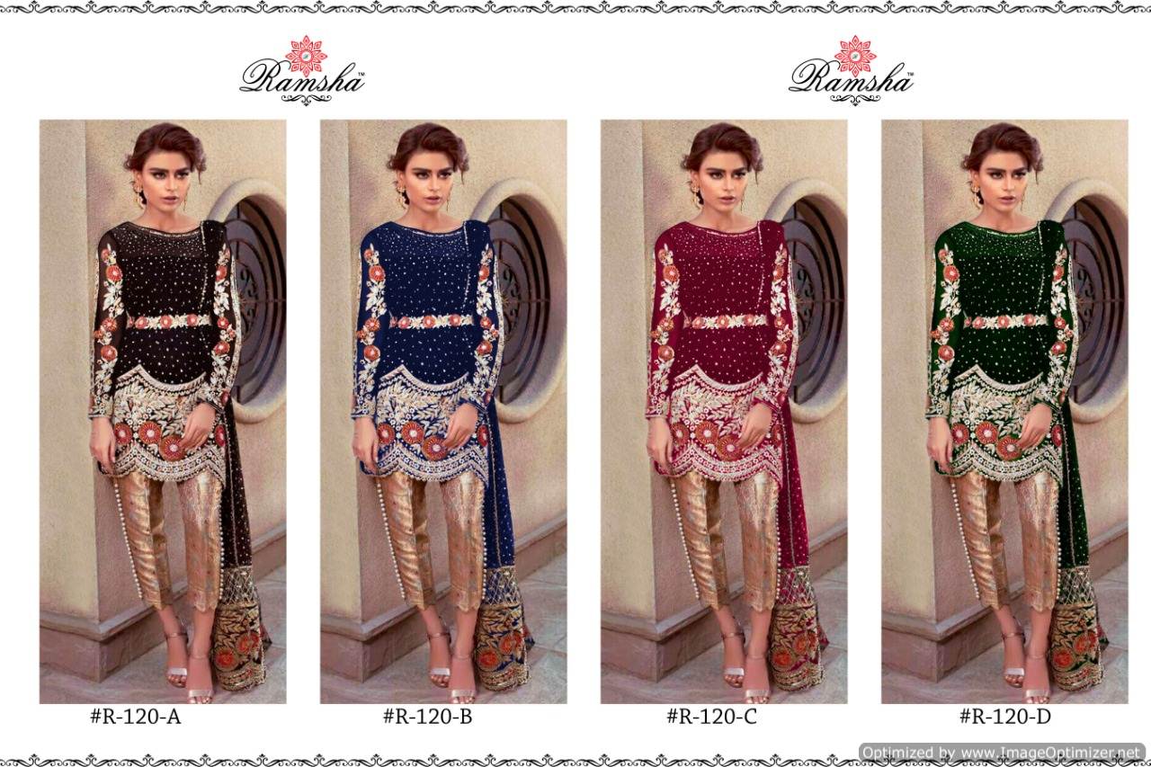 R-120 Colours Pakistani Concepts Suits By Ramsha At Wholesale Rate In Surat