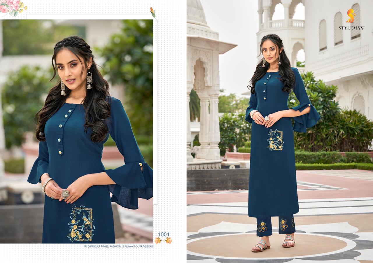 Ananya Vol-03 Rayon Kurti With Bottom By Stylemax At Wholesale Rate In Surat