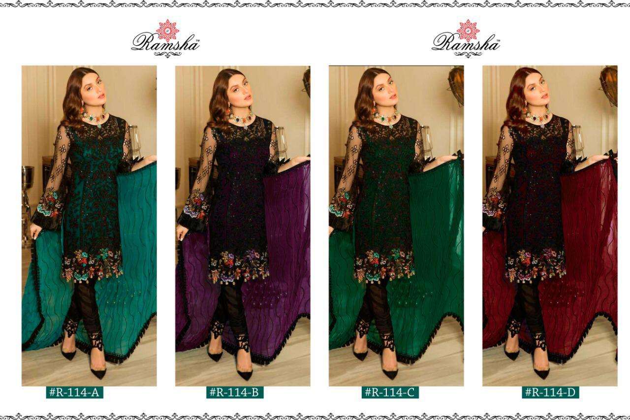 Ramsha 114 Series Colours Designer Suits By Ramsha At Wholesale Rate In Surat