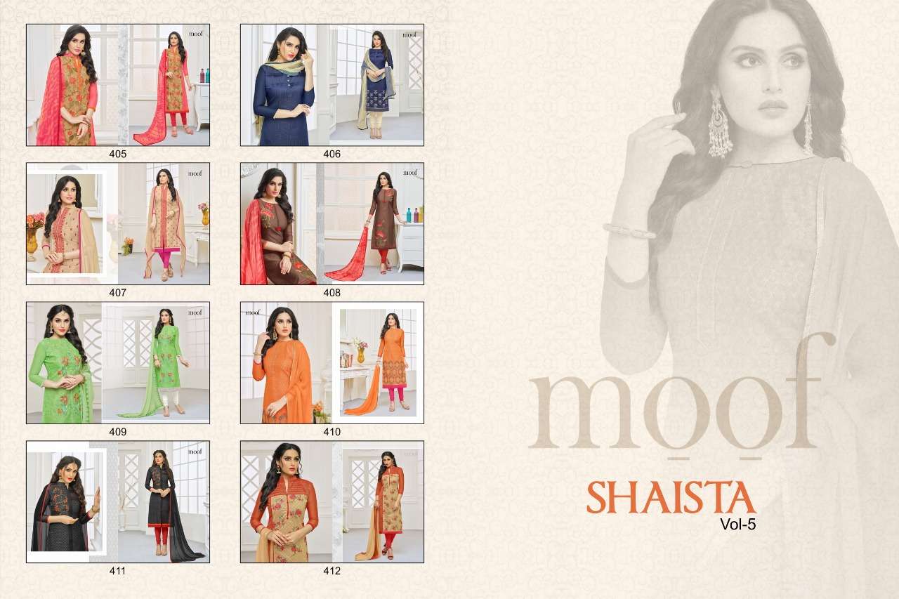 Shaista Vol-5 Indian Style Suits By Moof Fashion At Wholesale Rate In Surat