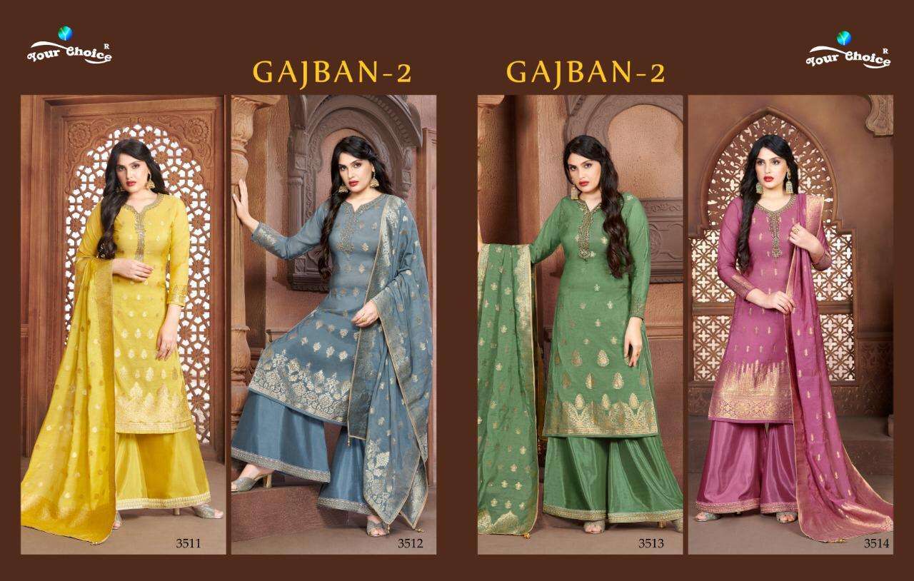 Your Choice Presents Gajban Vol-2 3511 To 3514 Series Salwar Suits At Wholesale Rate In Surat