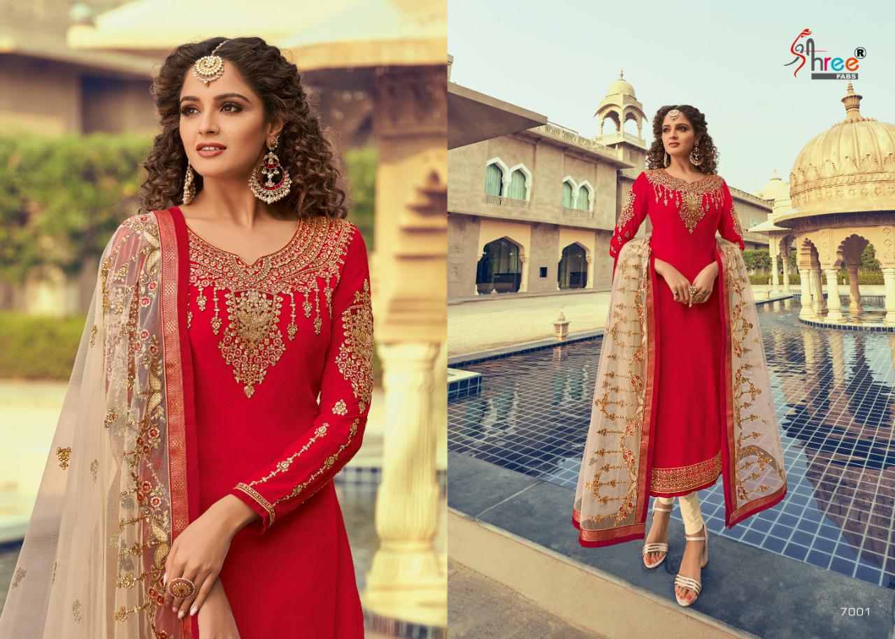 Tehzeeb Designer Georgette Salwar Kameez By Shree Fabs At Wholesale Rate In Surat