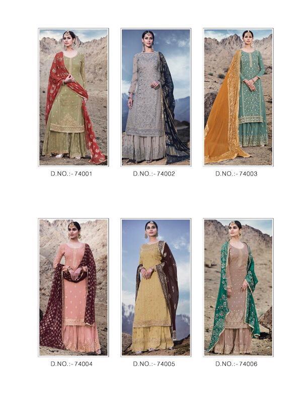 Mohini Fashion Presents Glamour Vol-74 By  74001 To 74006 Series Designer Wedding Collection