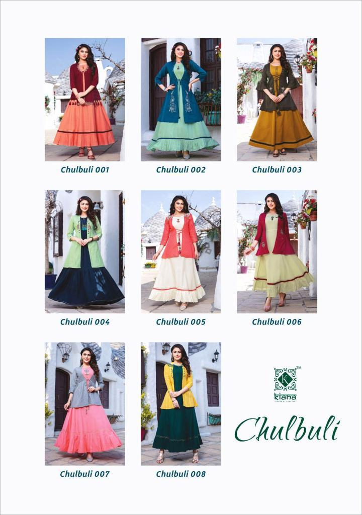 Kiana Fashion Presents Chulbuli Cotton With Work Readymade Kurties With Jacket Collection Wholesale Rate In Surat