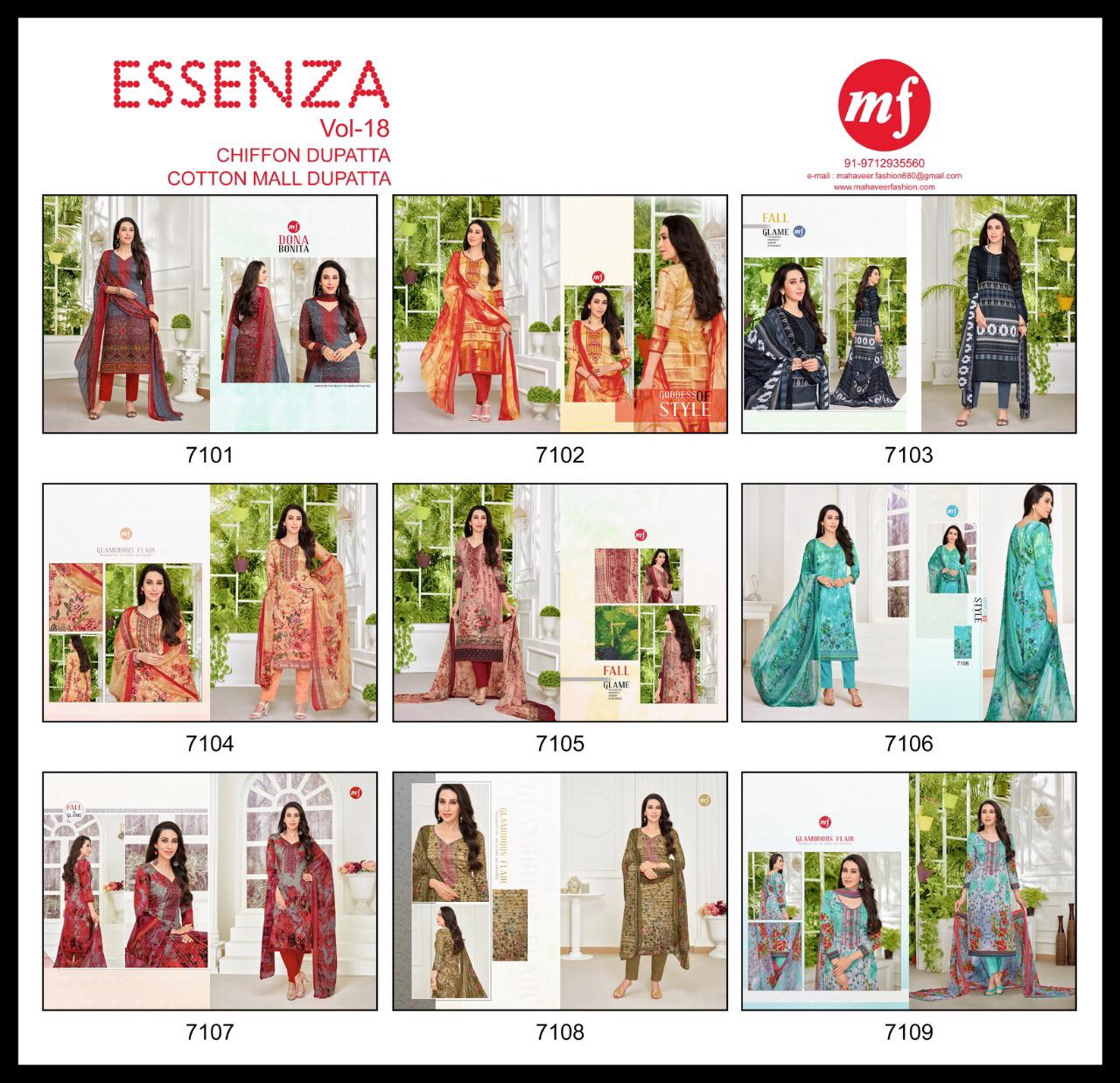 Essenza Vol-18 Salwar Suits By Mahavir Fashion At Wholesale Rate In Surat