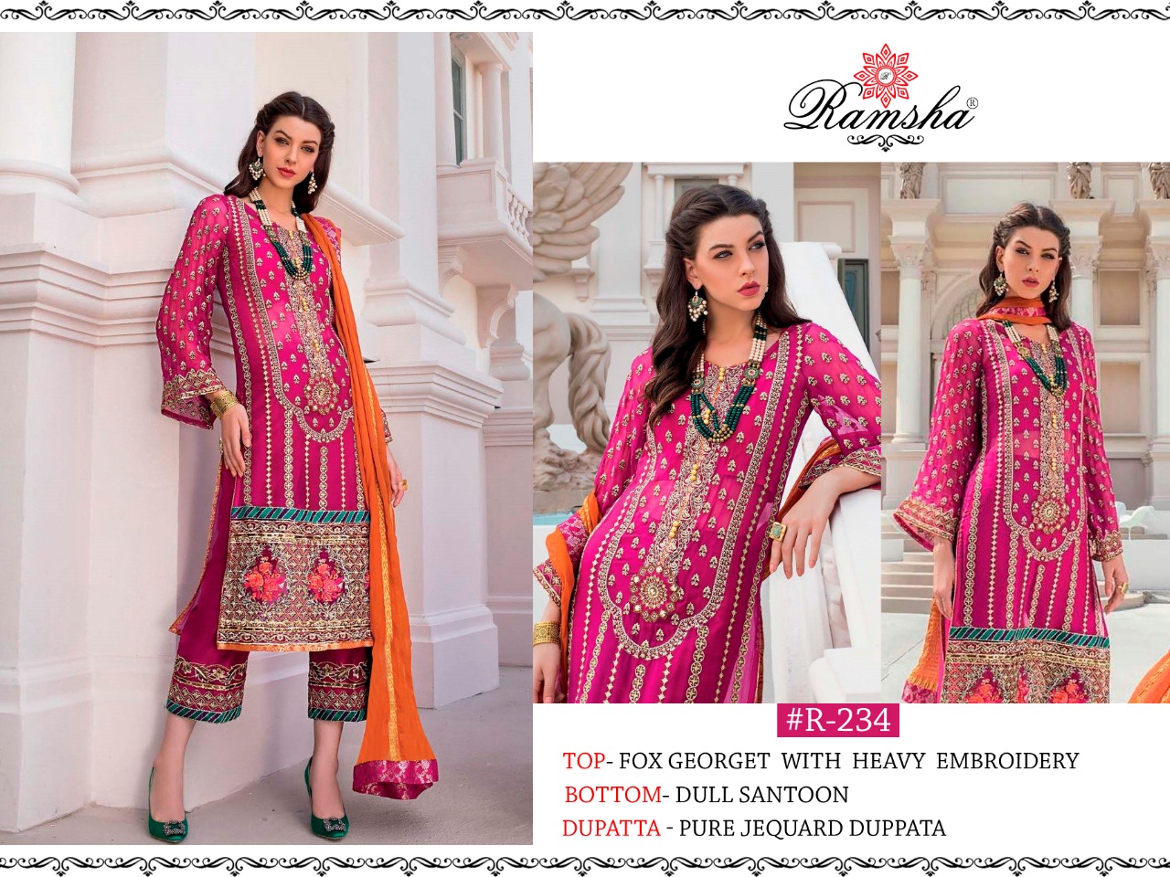 Ramsha Presents R-231 Salwar Kameez Georgette Suit Wholesale Rate In Surat