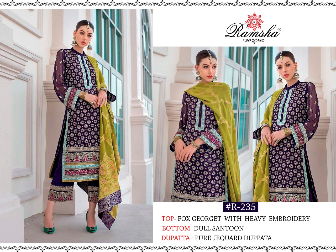 Ramsha Presents R-231 Salwar Kameez Georgette Suit Wholesale Rate In Surat